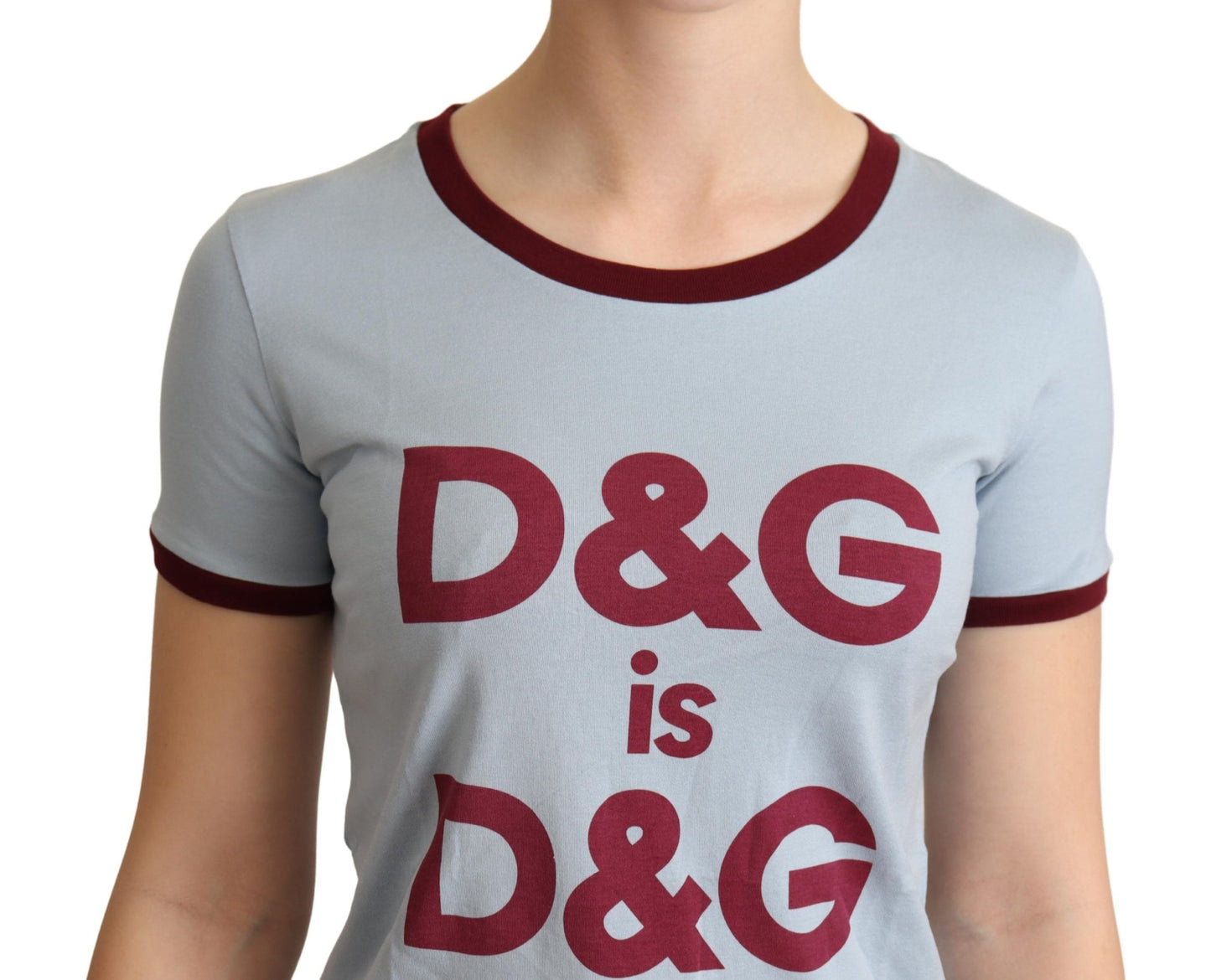 Dolce & Gabbana – Blaues D&G-Top-T-Shirt mit Rundhalsausschnitt