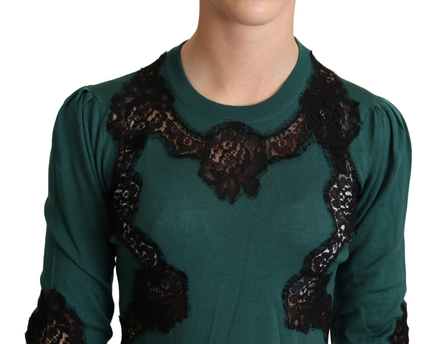 Grüner Rundhalspullover aus Wolle von Dolce & Gabbana