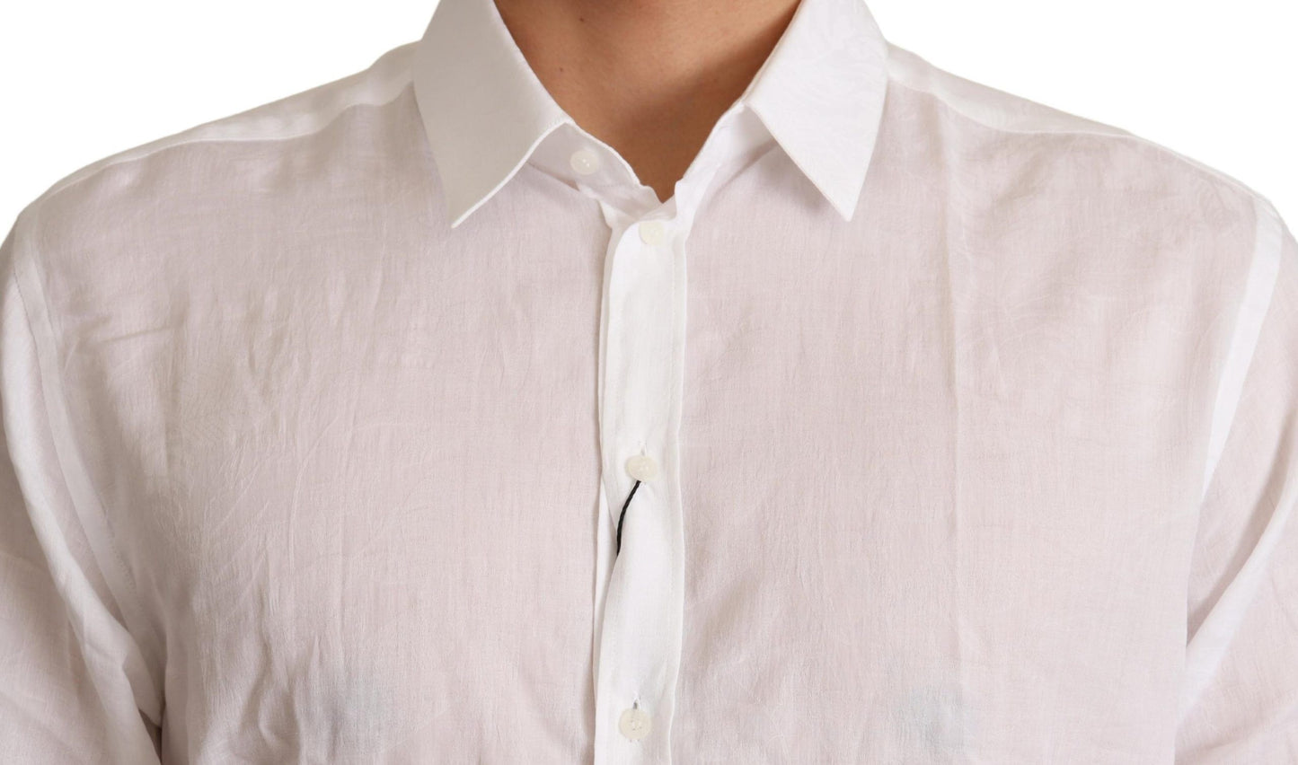 Dolce & Gabbana Weißes MARTINI-Hemd aus Baumwolle mit Blumenmuster