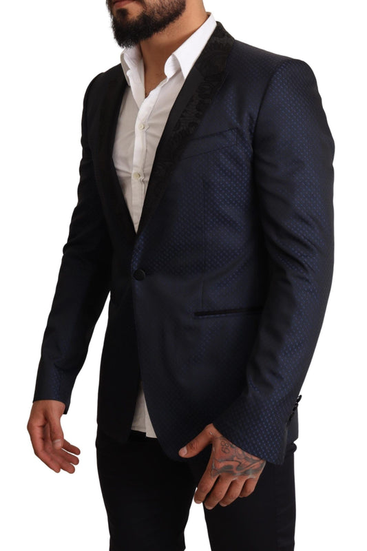 جاكيت بليزر مارتيني من دولتشي آند غابانا، أزرق، من الصوف، بتصميم Slim Fit