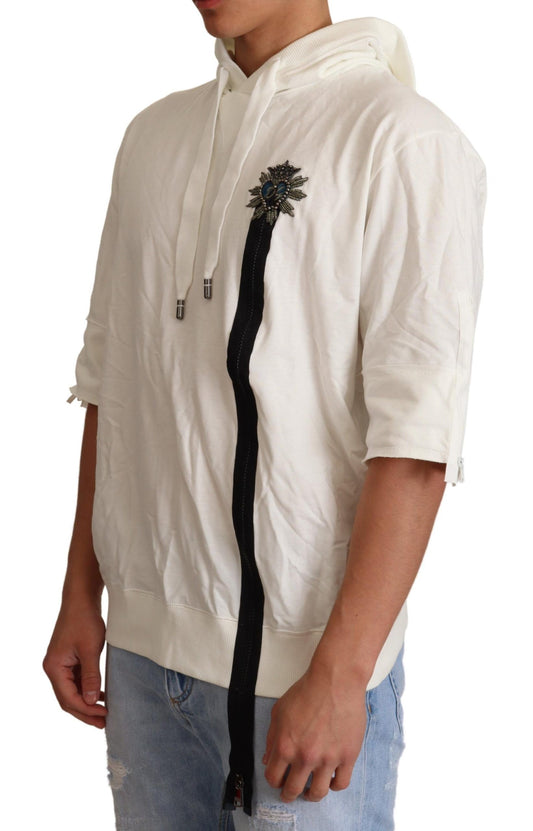 سترة دولتشي آند غابانا بيضاء بغطاء رأس وطبعة محدودة