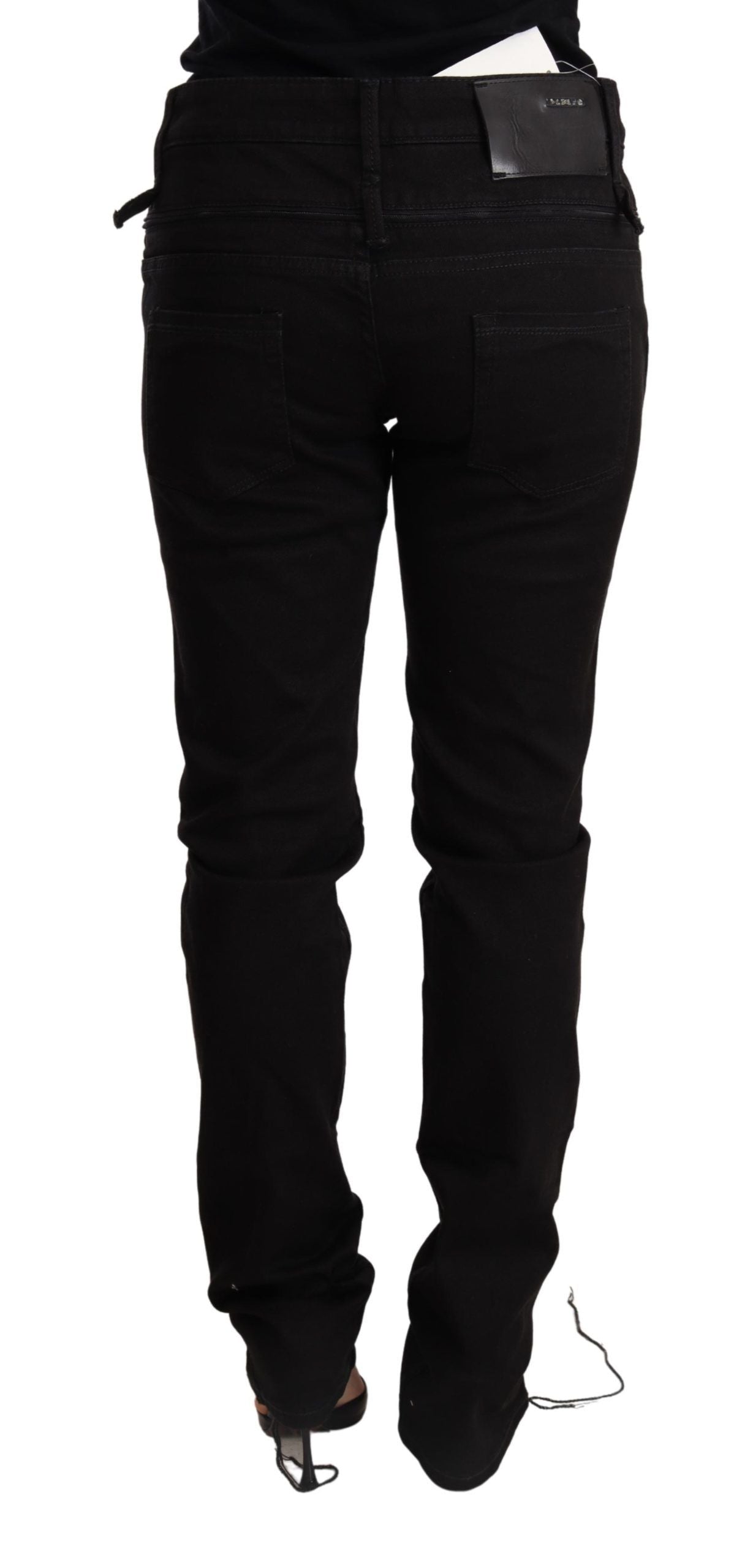 Acht – Schwarze Skinny-Jeans mit niedriger Taille
