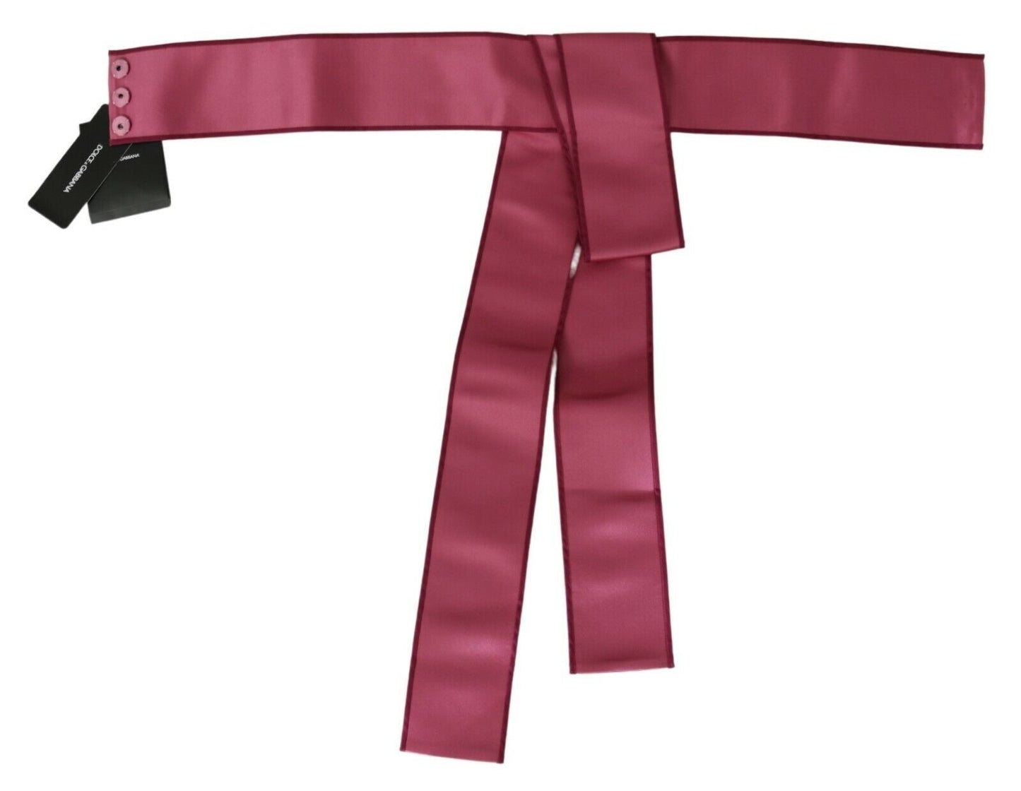 Dolce & Gabbana – Breiter Taillengürtel aus 100 % Seide mit 3 Knöpfen, Rosa