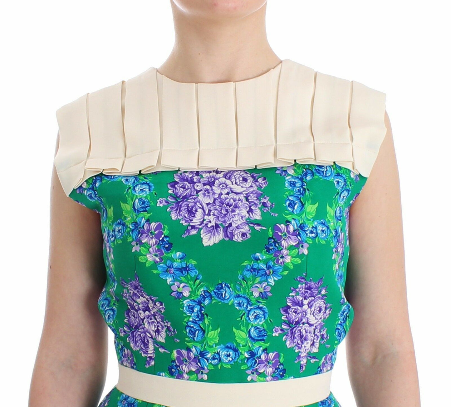 Caterina Gatta – Mehrfarbiges Kleid mit Blumenmuster und ärmellosem Kleid