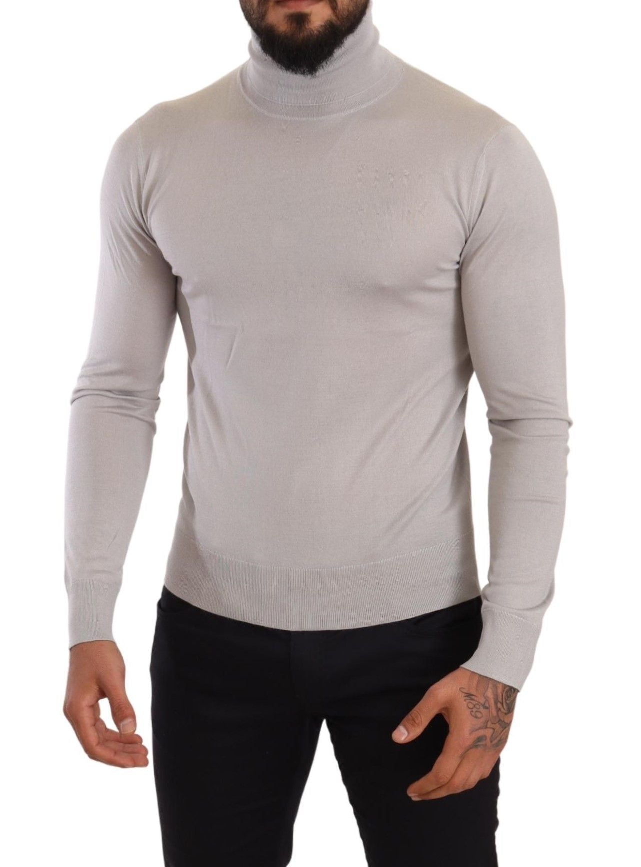 Dolce & Gabbana Grauer Rollkragenpullover aus Kaschmir