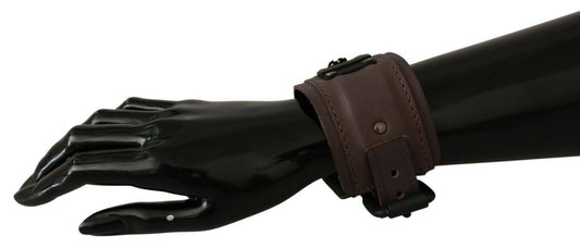 Scervino Street – Braunes Lederarmband mit breitem Schnallenverschluss