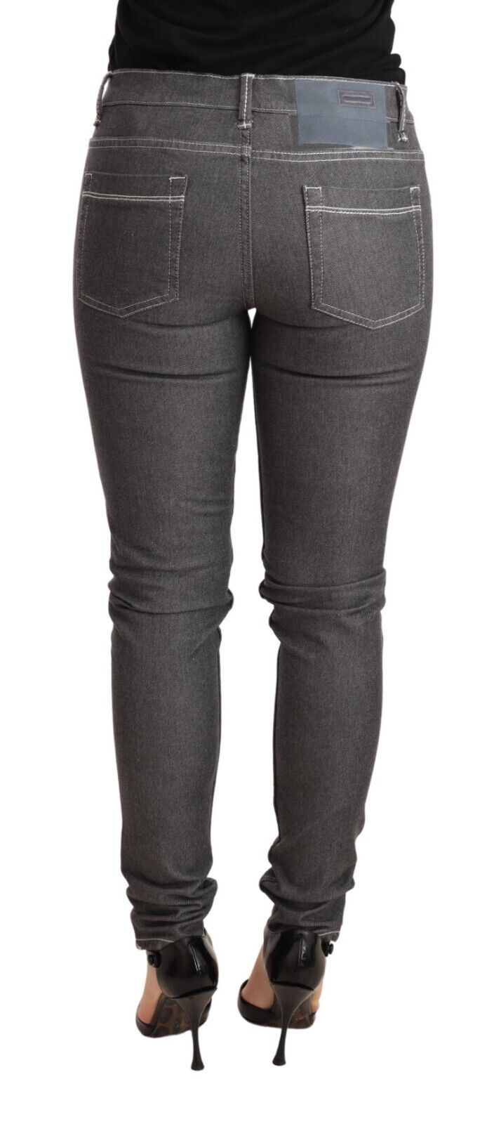 Acht – Graue Skinny-Jeans mit niedriger Taille