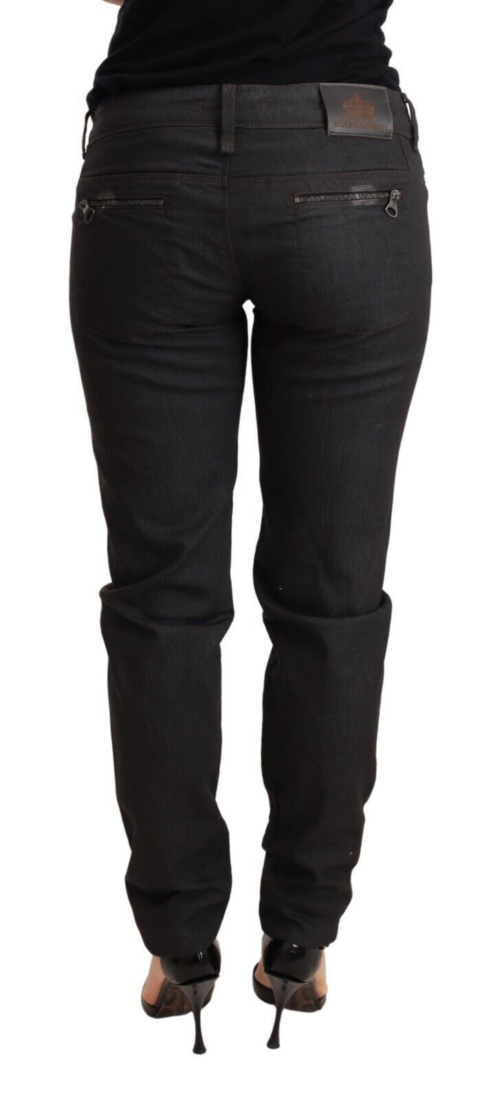 Ermanno Scervino Schwarze Skinny-Jeans aus Baumwolle mit niedriger Taille