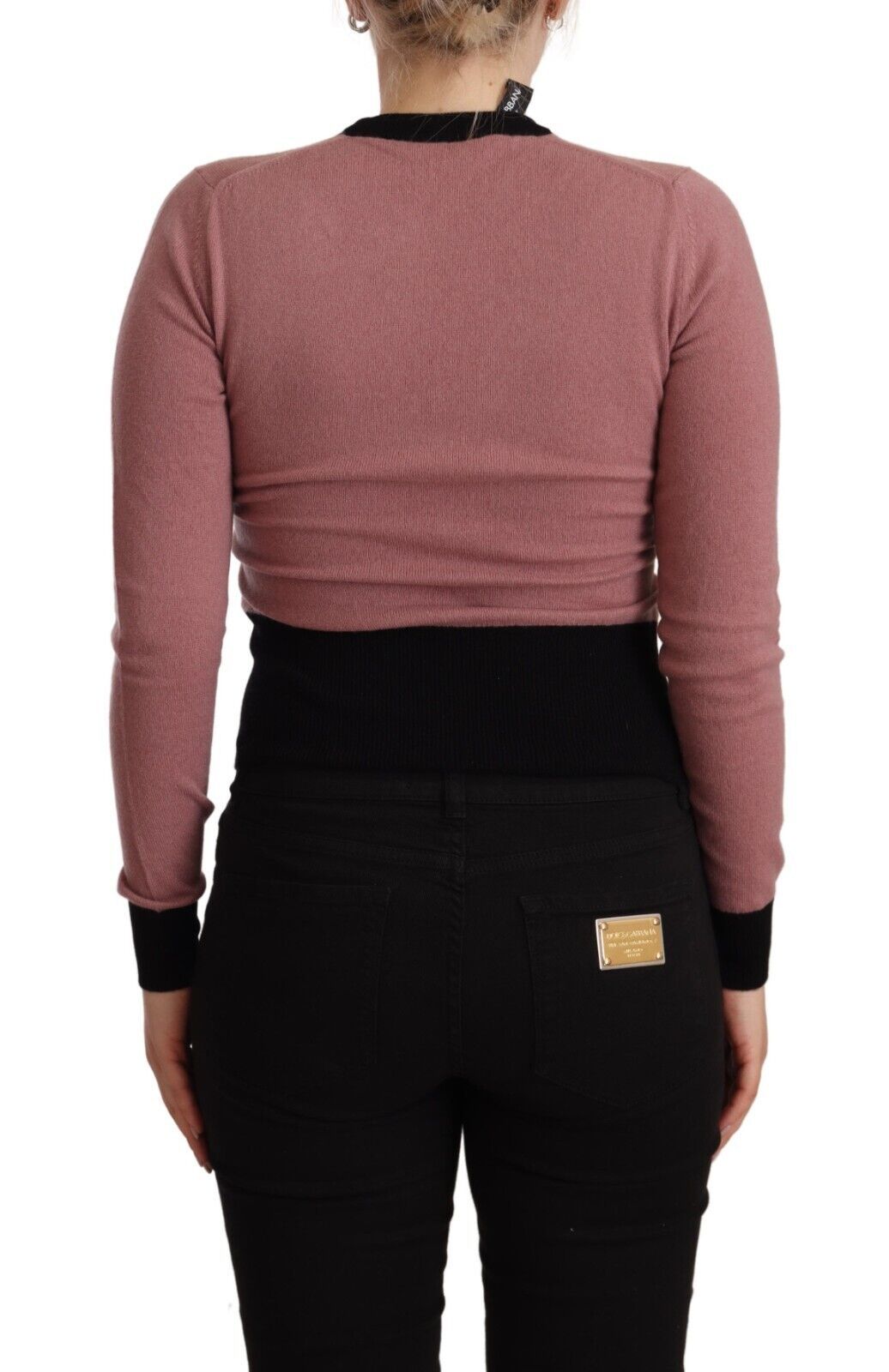 Dolce & Gabbana – Sartoria-Pullover aus rosa Kaschmir mit Rundhalsausschnitt