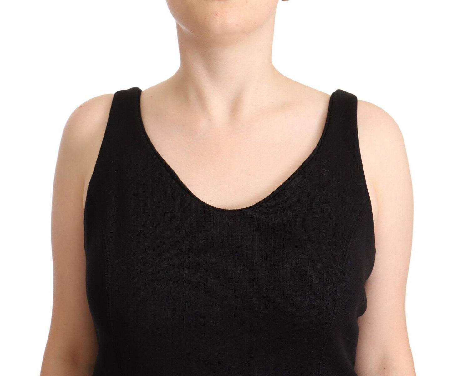 Ermanno Scervino – Schwarzes, ärmelloses Tanktop aus Baumwolle