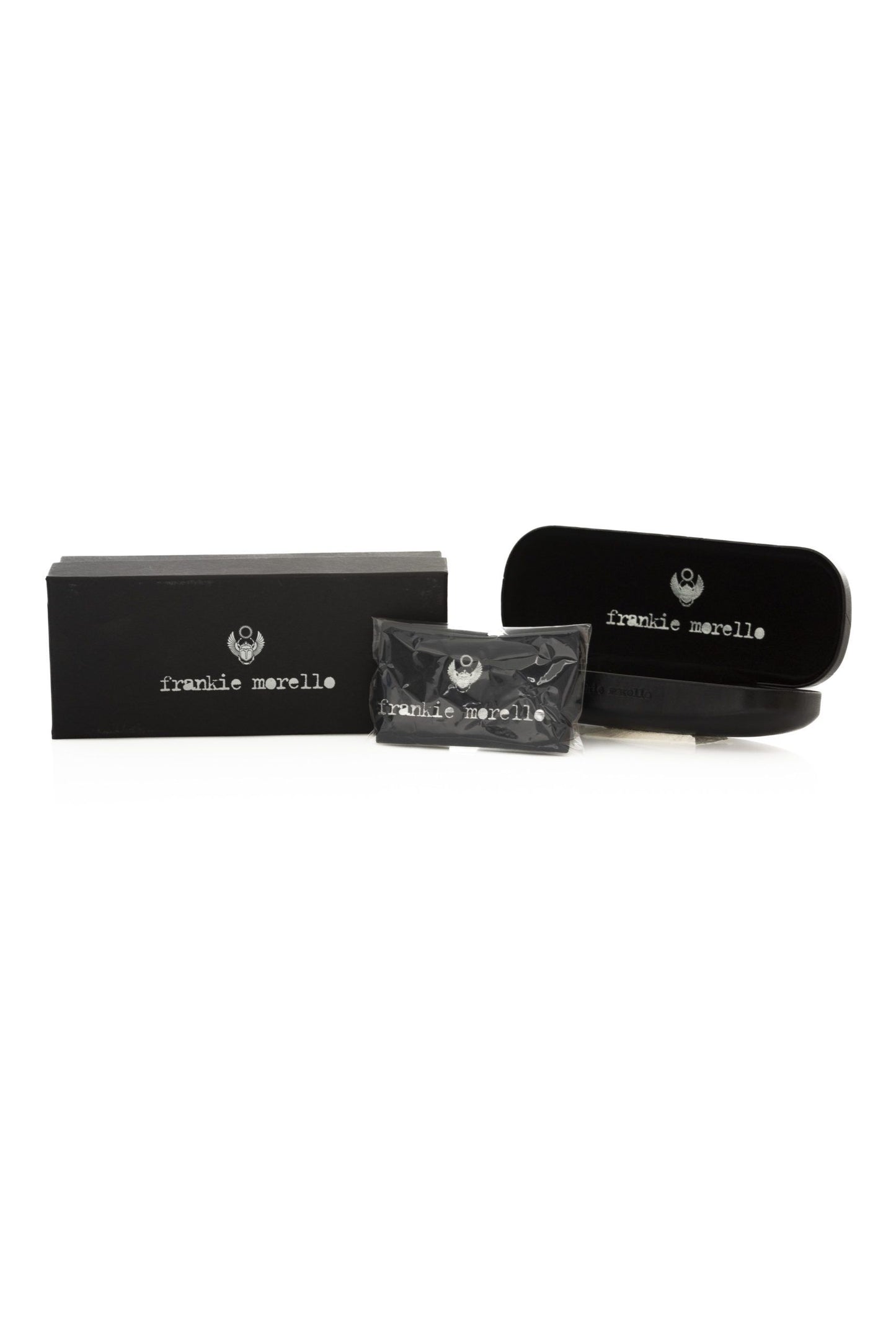 Frankie Morello Damen-Sonnenbrille aus schwarzer Metallicfaser
