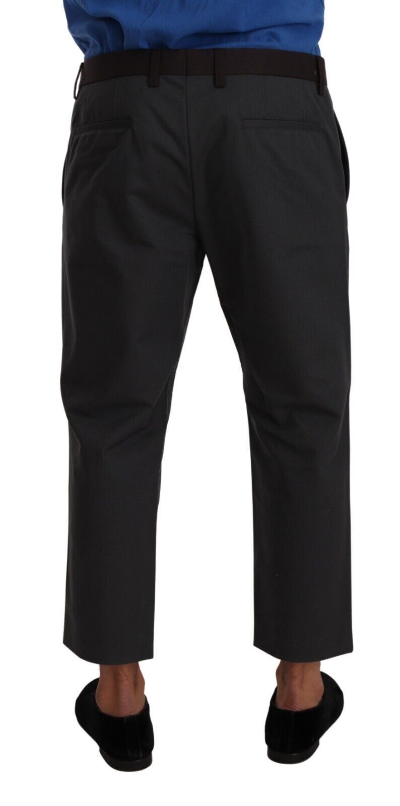 Dolce & Gabbana Graue Bordeaux gestreifte Cropped-Hose