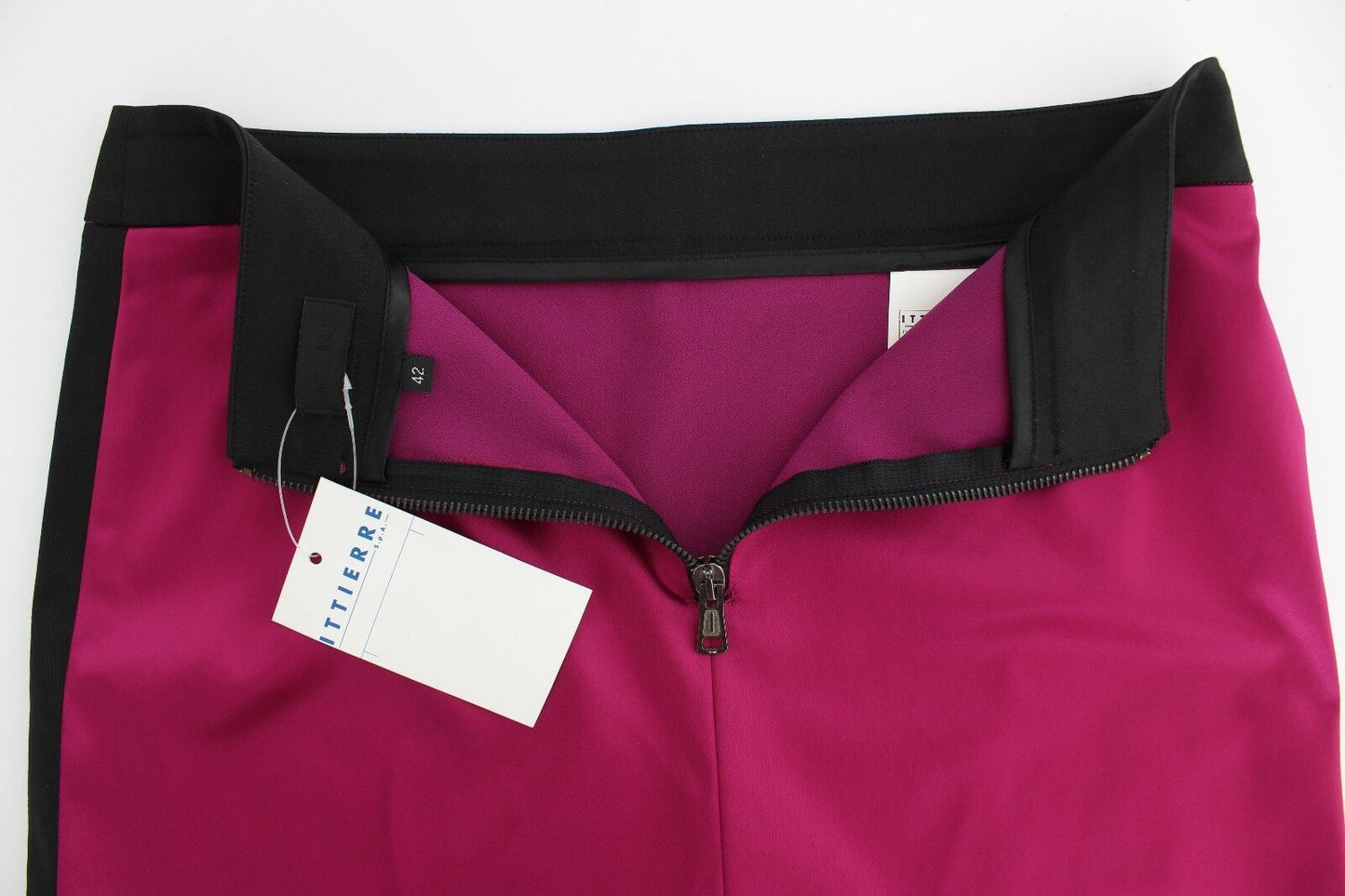 Exte Pink Schwarzer Baumwoll-Stretchrock über dem Knie