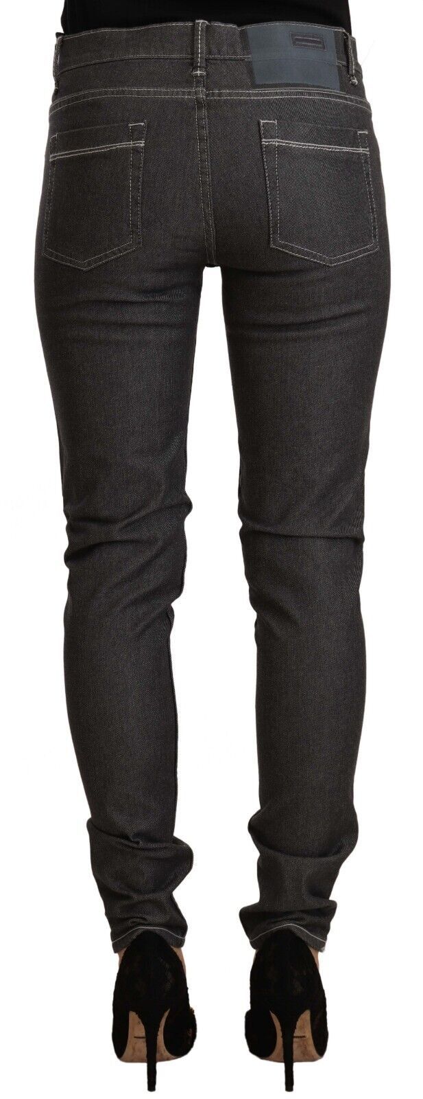 Acht – Schwarze Skinny-Jeans mit niedriger Taille und schmaler Passform