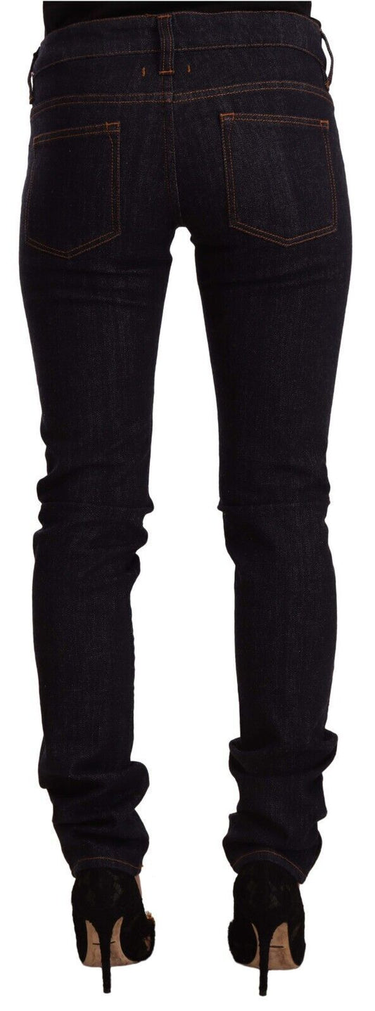 GF Ferre – Schwarze Skinny-Jeans aus Baumwolldenim mit mittlerer Taille