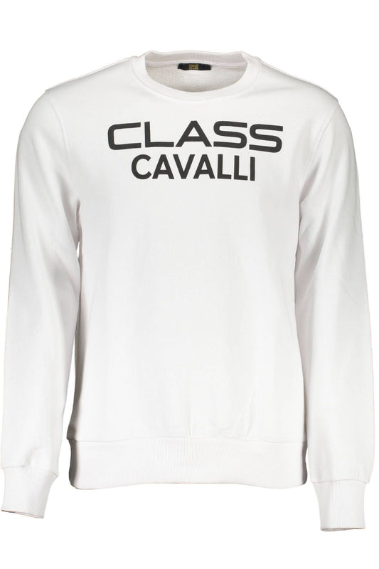 Cavalli Class Weißer Baumwollpullover für Herren
