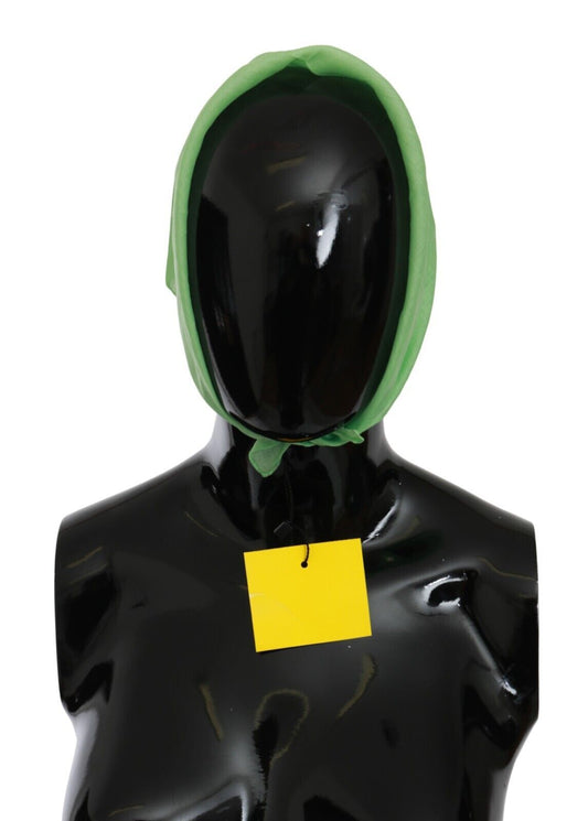 Versace – Quadratischer Foulard-Kopfwickelschal aus Leinen in Apfelgrün