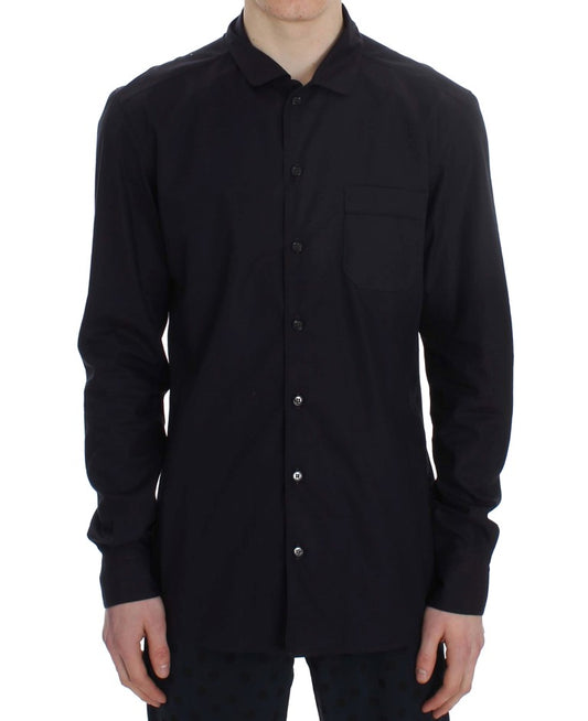 Dolce & Gabbana Lila gestreiftes Pyjama-Lounge-Shirt aus Baumwolle