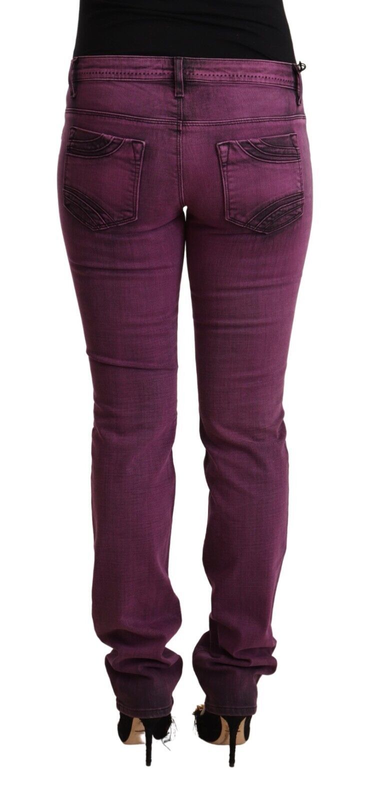 Costume National Slim Fit Jeans aus Stretch-Baumwolle in Lila