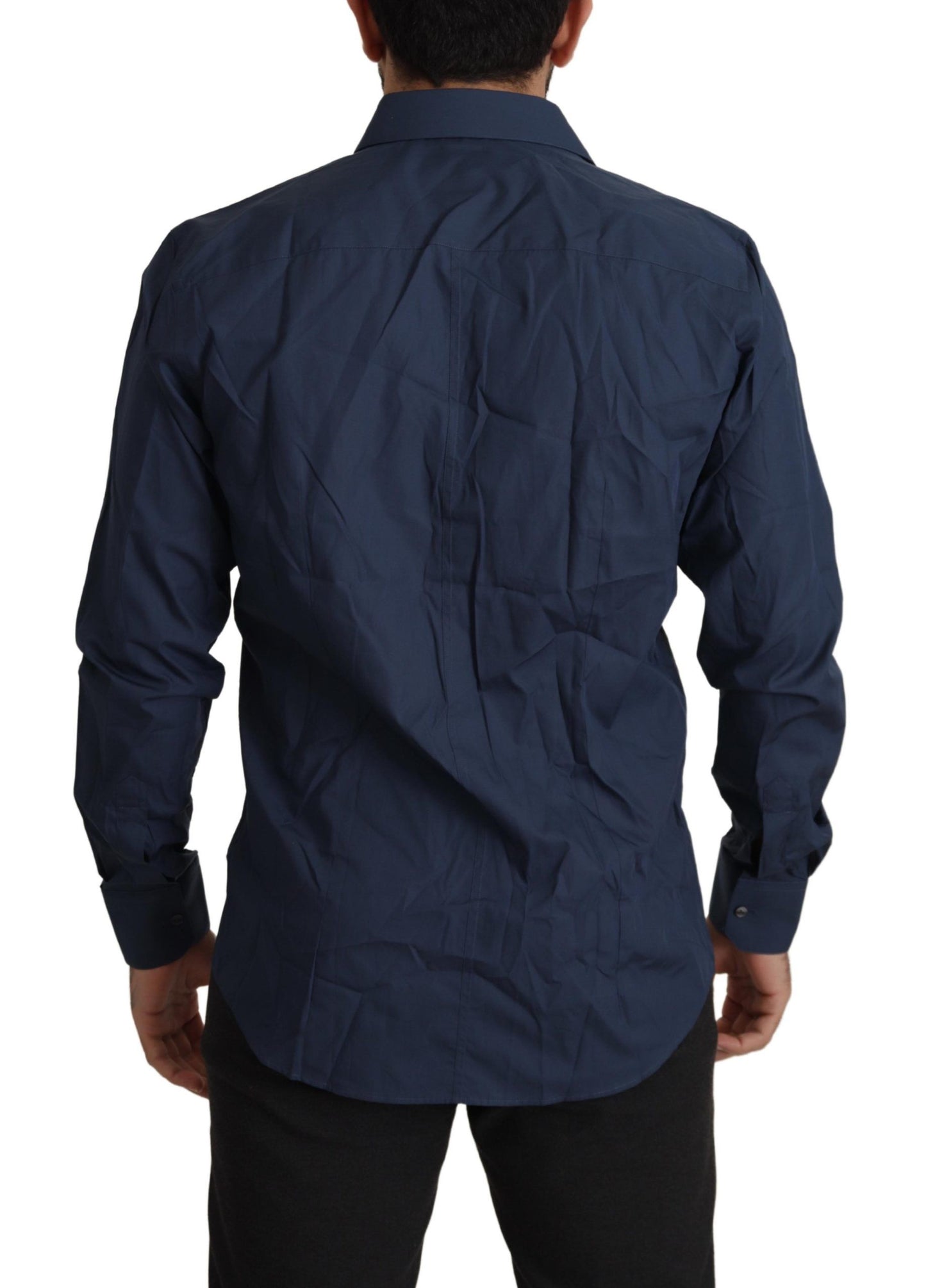 Dolce & Gabbana – Blaues MARTINI-Hemd in Slim Fit aus Baumwolle