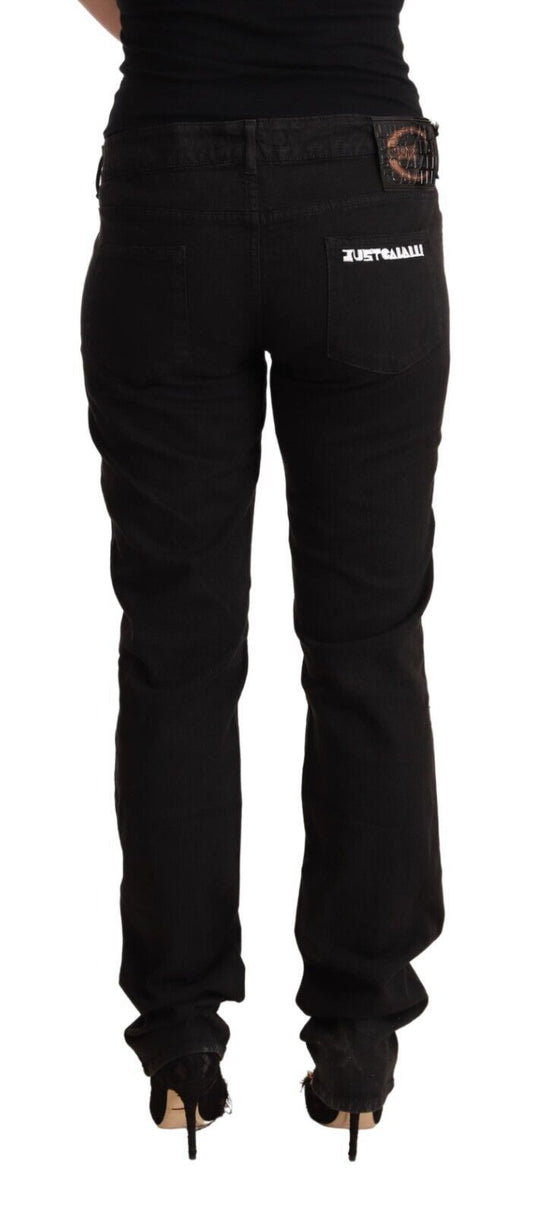 Just Cavalli – Schwarze Skinny-Jeans aus Baumwolldenim mit mittlerer Taille