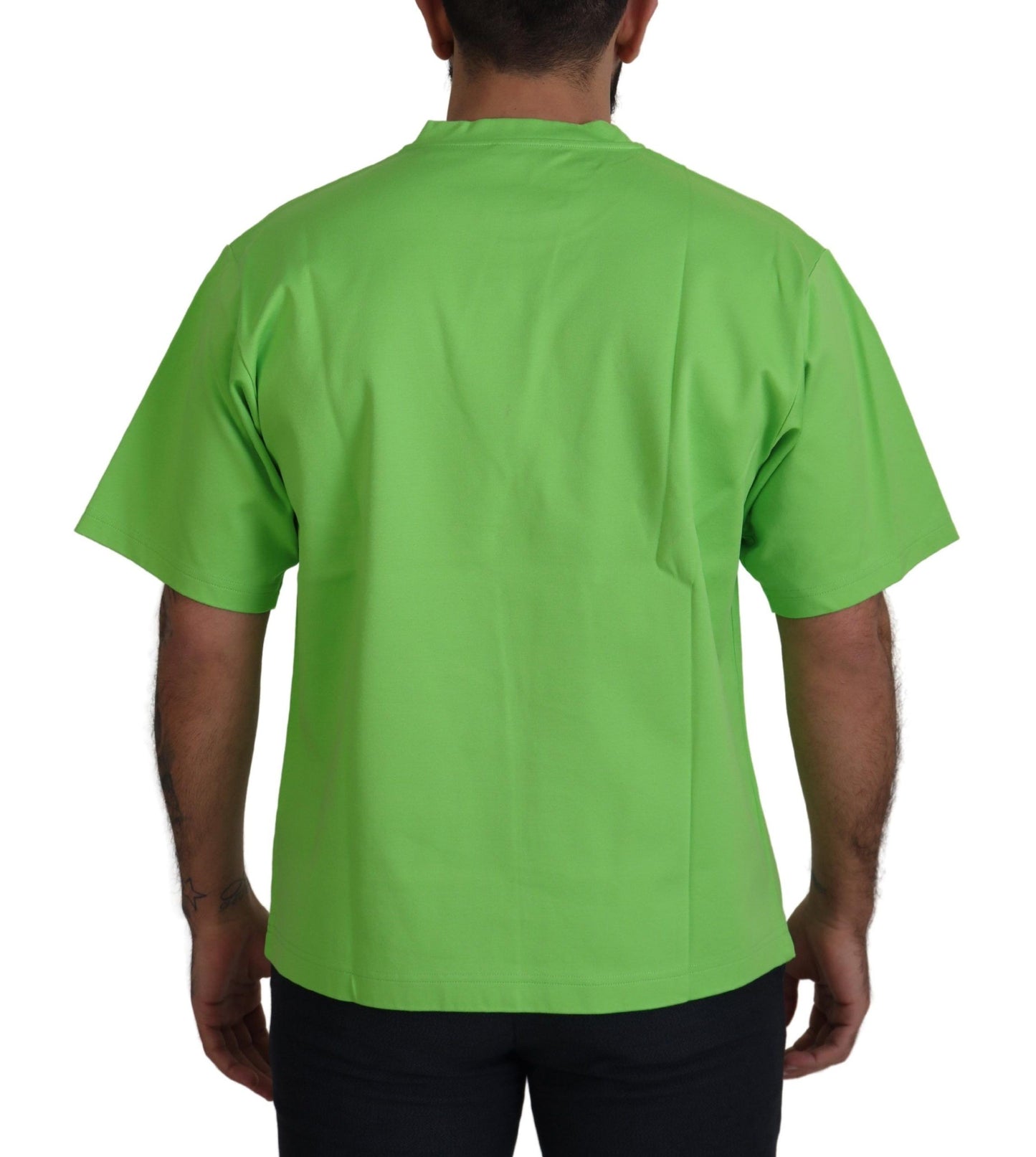 Dolce & Gabbana Grünes Baumwoll-T-Shirt DG CHANNEL