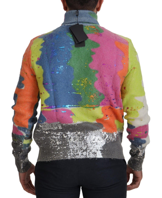 Dolce & Gabbana Mehrfarbiger Rollkragenpullover aus Mohair