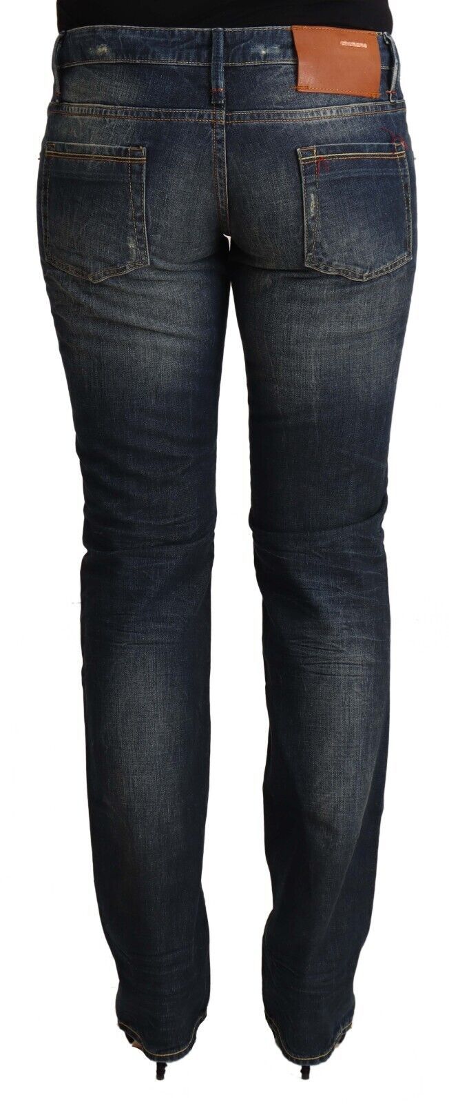 Acht – Blaue Skinny-Jeans aus verwaschener Baumwolle mit niedriger Taille