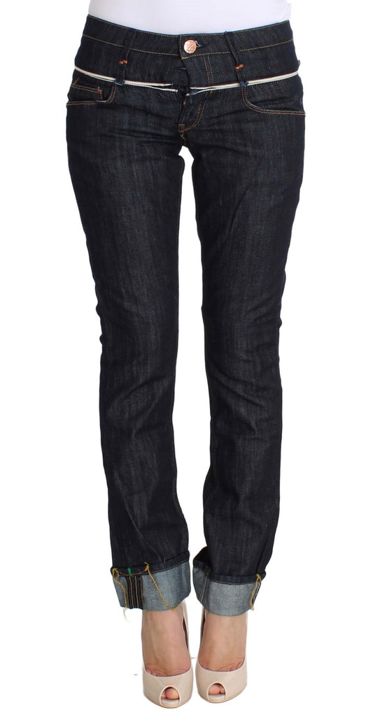 Acht Blue Denim Baumwollhosen Straight Fit Jeans