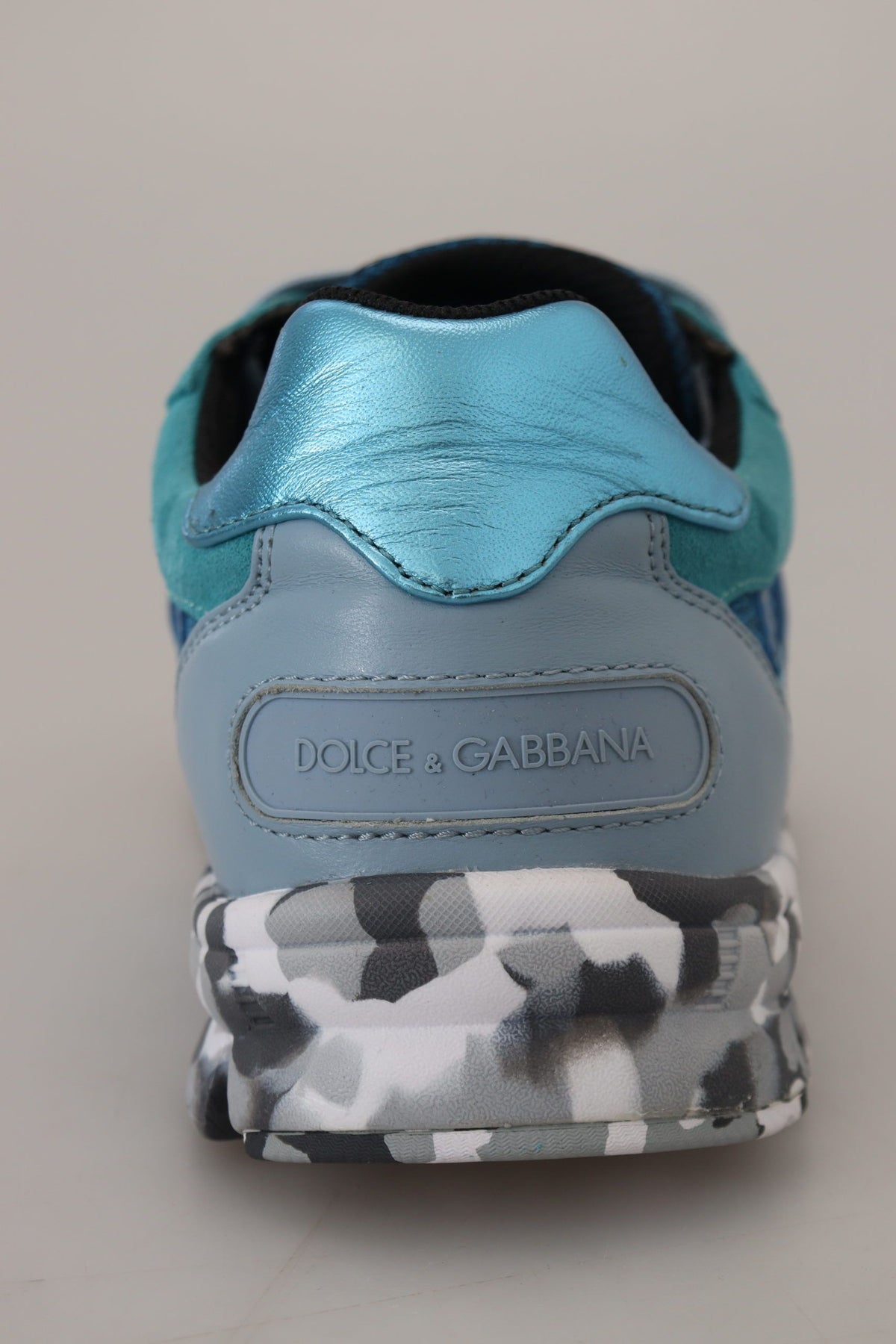 Dolce & Gabbana Blaugraue Sport-Sneaker aus Leder