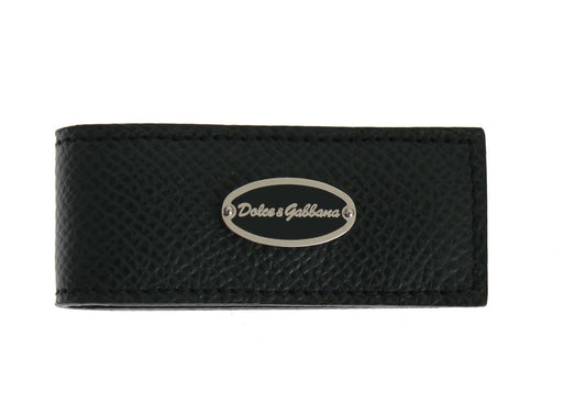 Dolce & Gabbana Grüne Geldklammer aus Leder mit Magnet