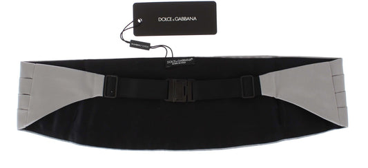 Dolce & Gabbana Silberner breiter Seidenkummerbund