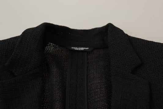 Dolce & Gabbana Schwarzer einreihiger Mantel Herren Blazer