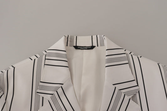 Dolce & Gabbana – Einreihiger Blazer aus Baumwolle mit weißen Streifen