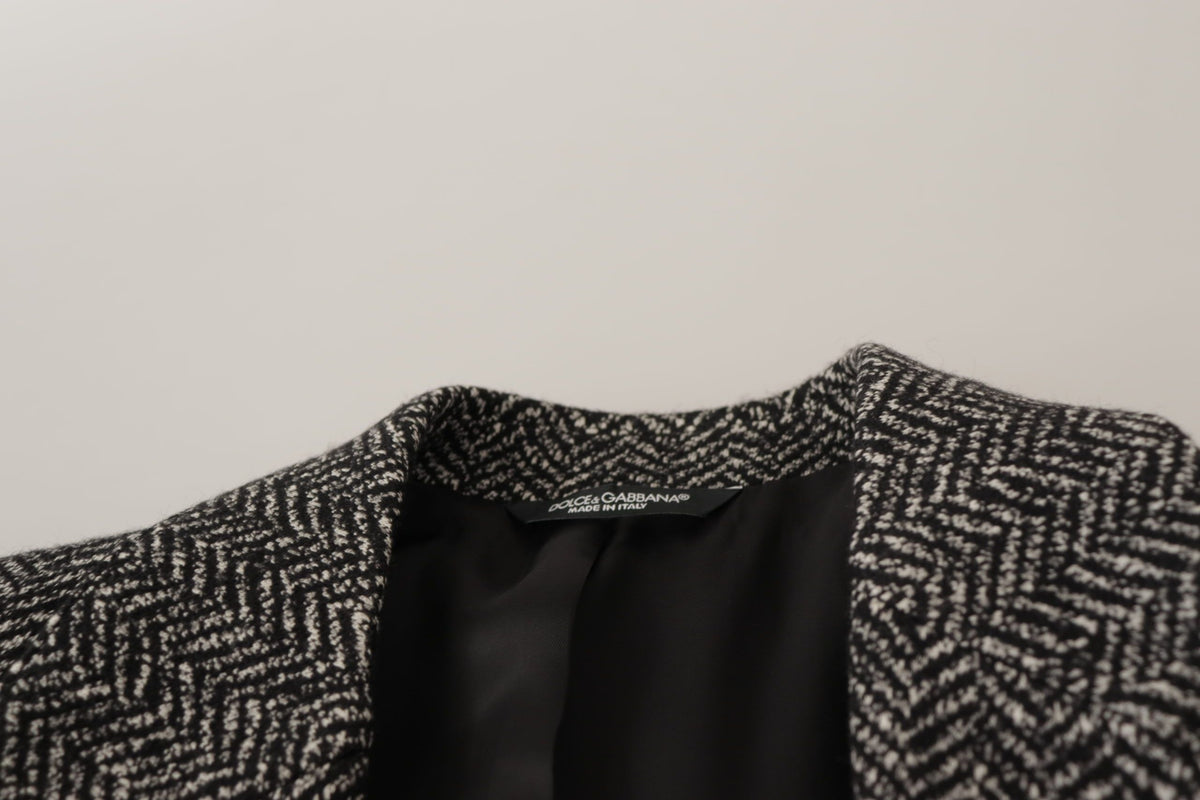 Dolce & Gabbana Einreihiger Fantasy-Blazer aus grauer Baumwolle