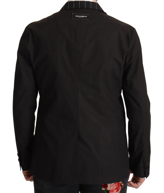 Dolce & Gabbana – Einreihiger Blazer aus schwarzer Baumwolle