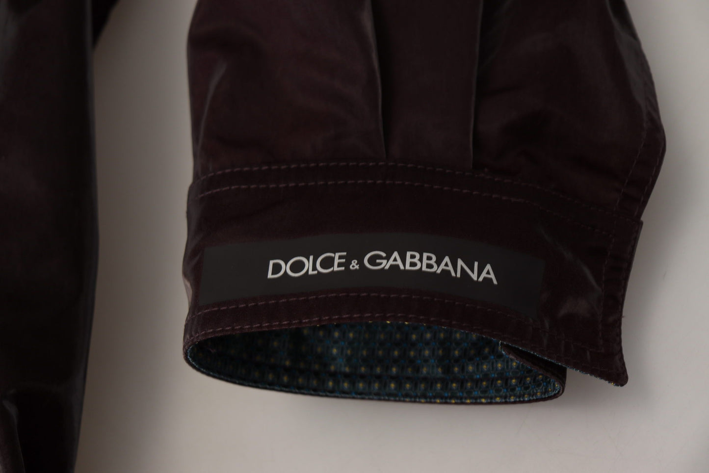 Dolce & Gabbana Bordeaux Nylon Kragen Herren Manteljacke