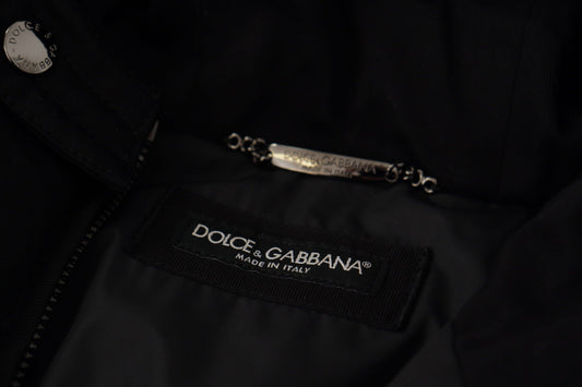 Dolce & Gabbana Schwarzer Nylon-Parka mit Kapuze, Winterjacke
