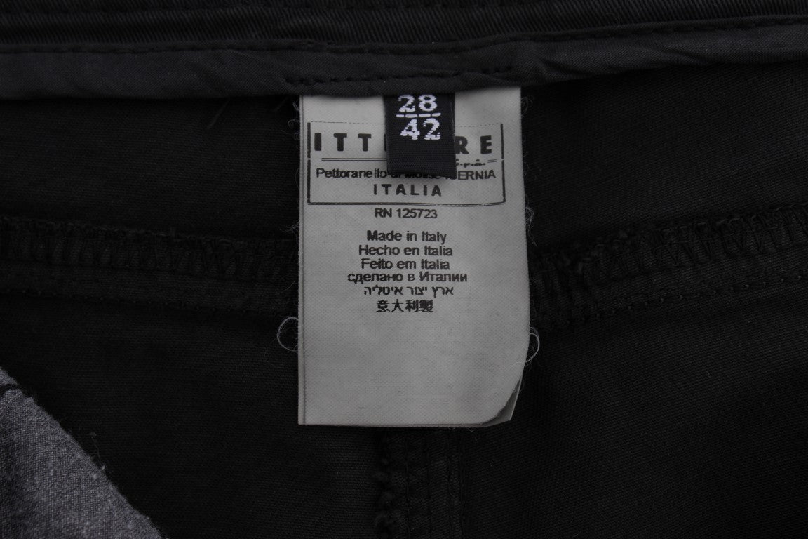 Costume National – Capri-Shorts aus schwarzer Baumwolle