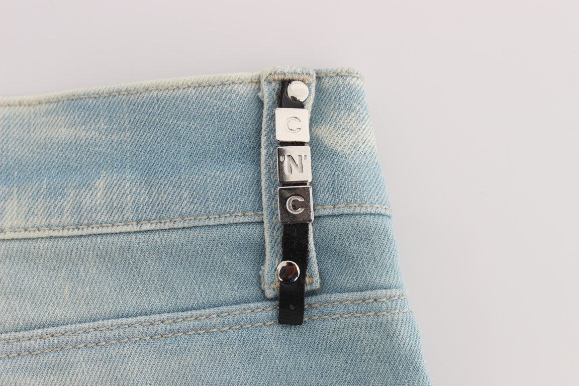 Costume National – Super Slim Fit Jeans aus Baumwollmischung in Blau