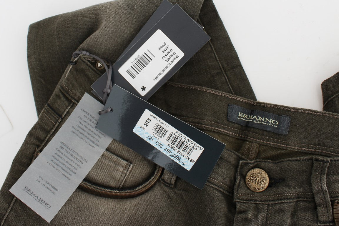 Ermanno Scervino – Slim Fit-Jeans aus grau verwaschener Baumwollmischung