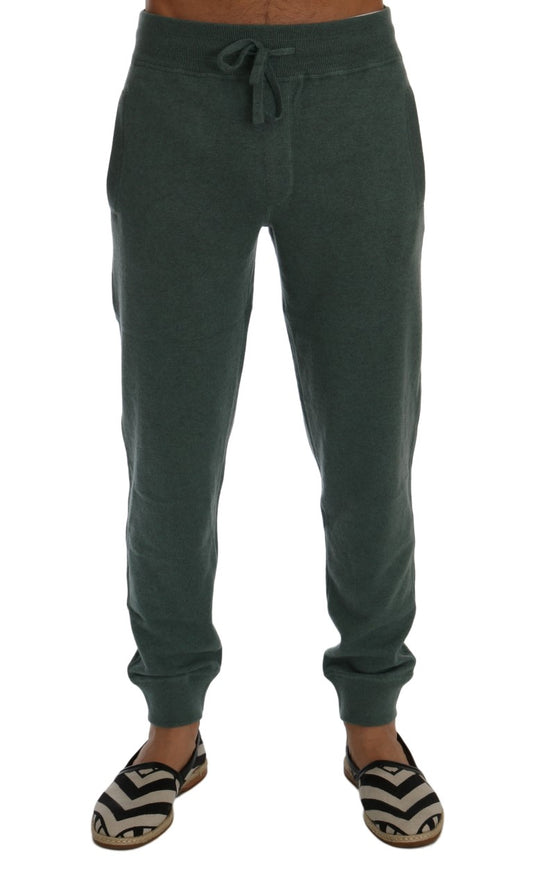 Dolce & Gabbana Grüne Trainingshose aus Kaschmir