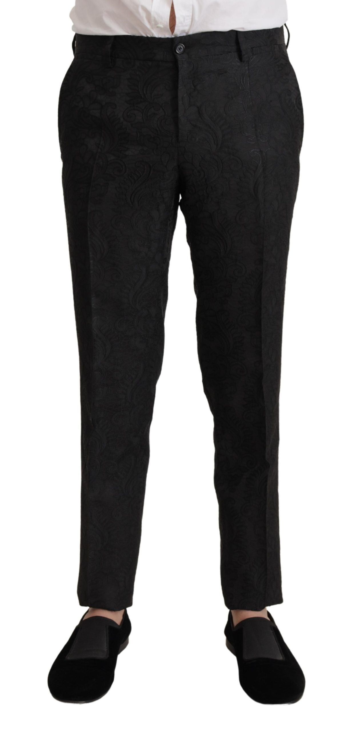 Dolce & Gabbana – Schwarzer, formeller 2-teiliger MARTINI-Anzug aus Brokat