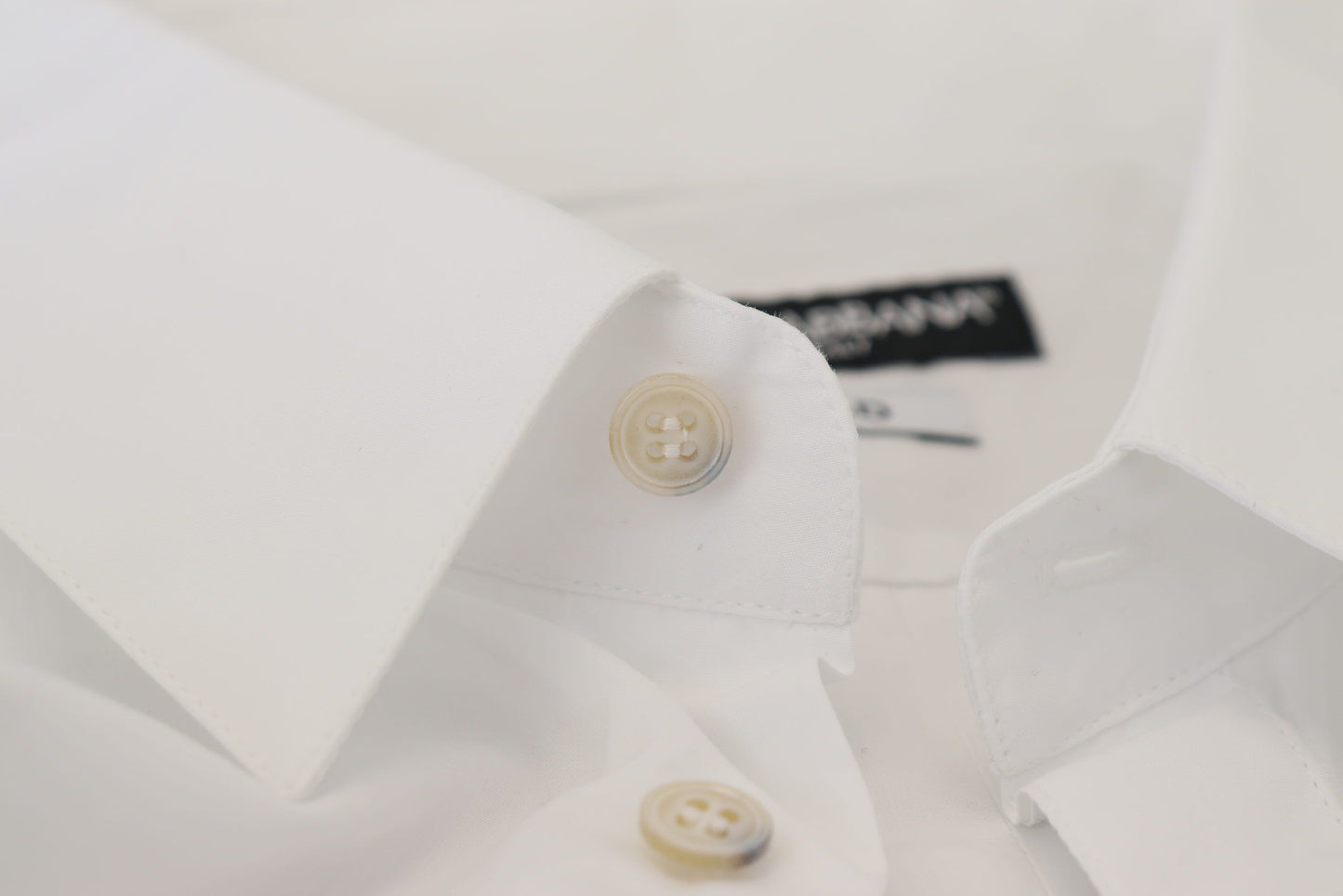 Dolce & Gabbana Weißes, formelles GOLD-Hemd aus Baumwolle mit Pfauenfeder