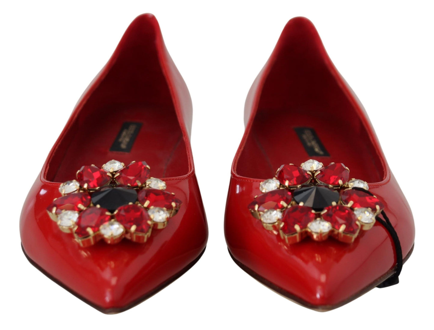 Dolce & Gabbana – Loafer mit Kristallen in Rot aus Leder