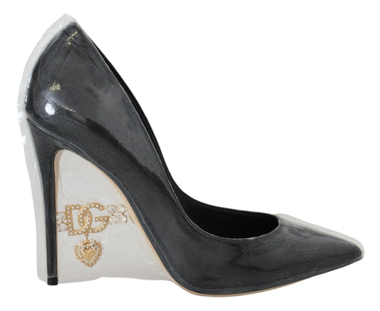 Dolce & Gabbana Schwarze Pumps aus Leder mit Kunststoffummantelung