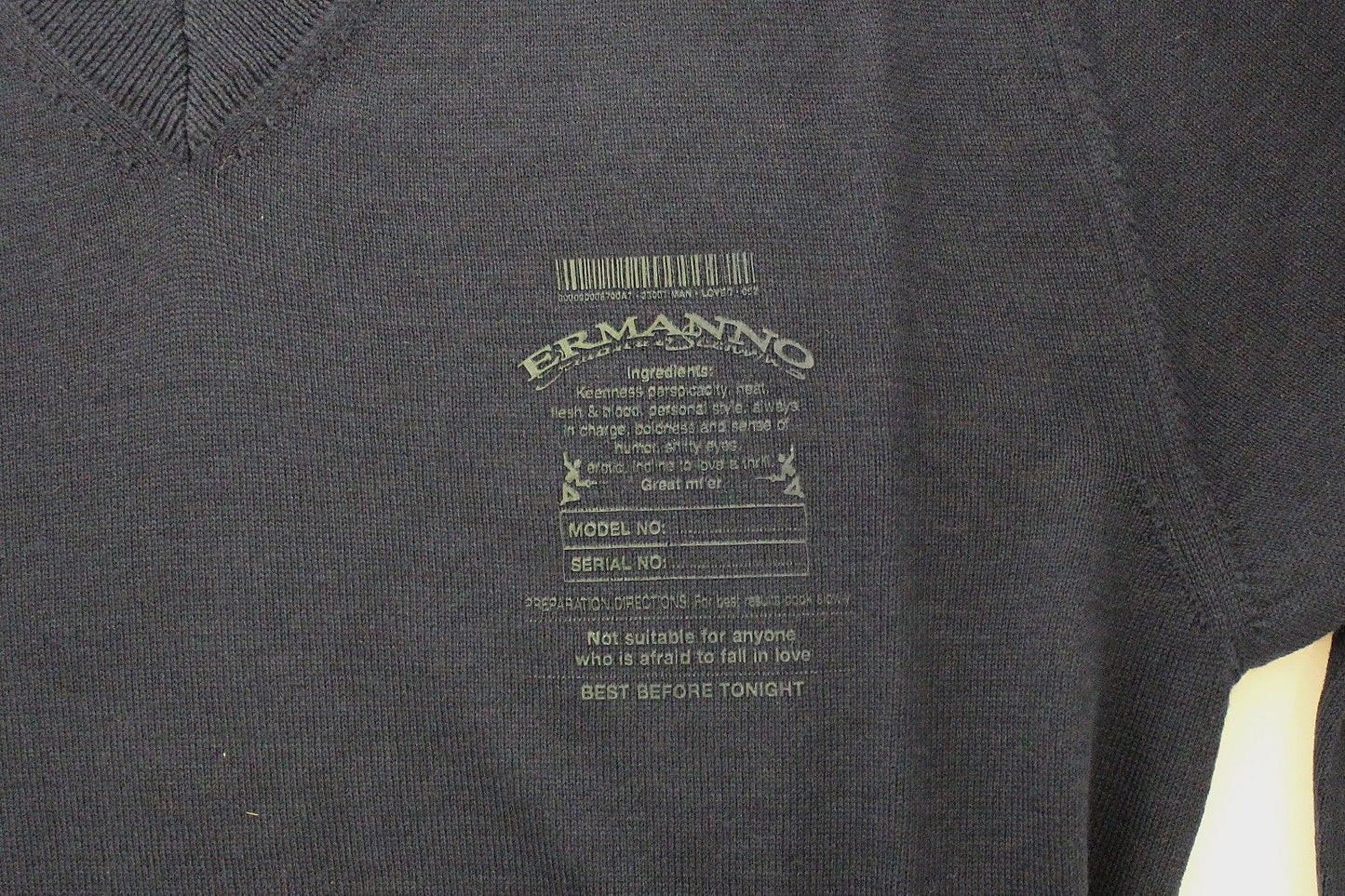 Ermanno Scervino Blauer Pullover aus Wollmischung mit V-Ausschnitt