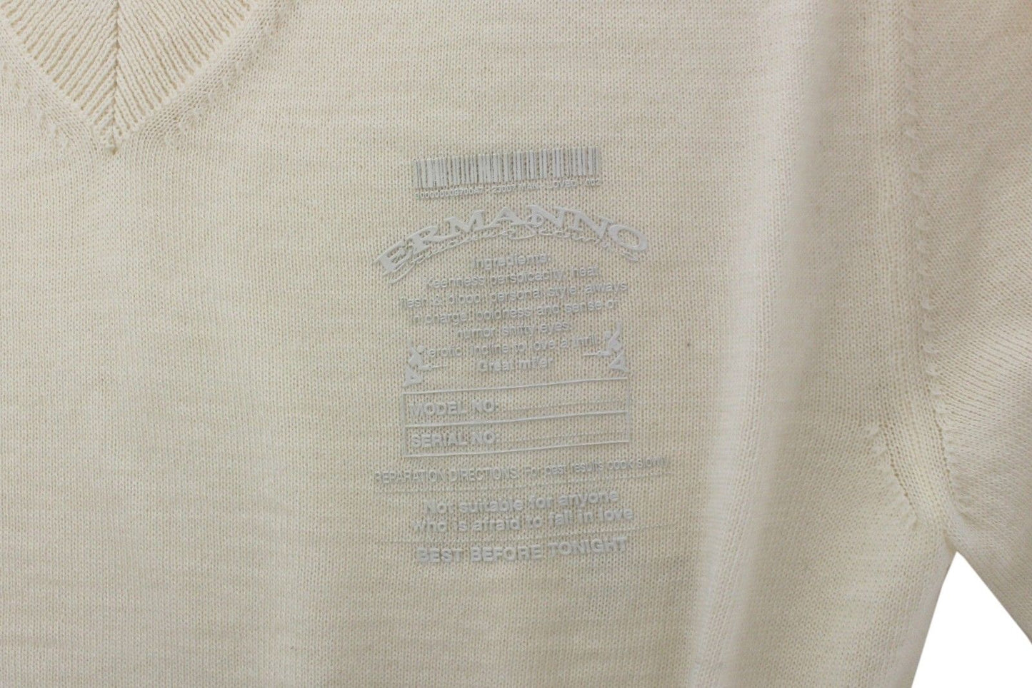 Ermanno Scervino Pullover aus Wollmischung mit V-Ausschnitt in Off-White