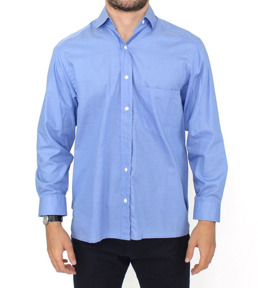 Ermanno Scervino – Blaues Baumwollhemd mit klassischer Passform