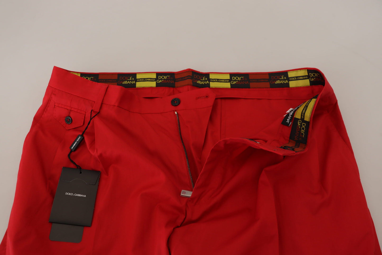 Dolce & Gabbana Rote Chinos mit schmaler Passform aus Baumwolle